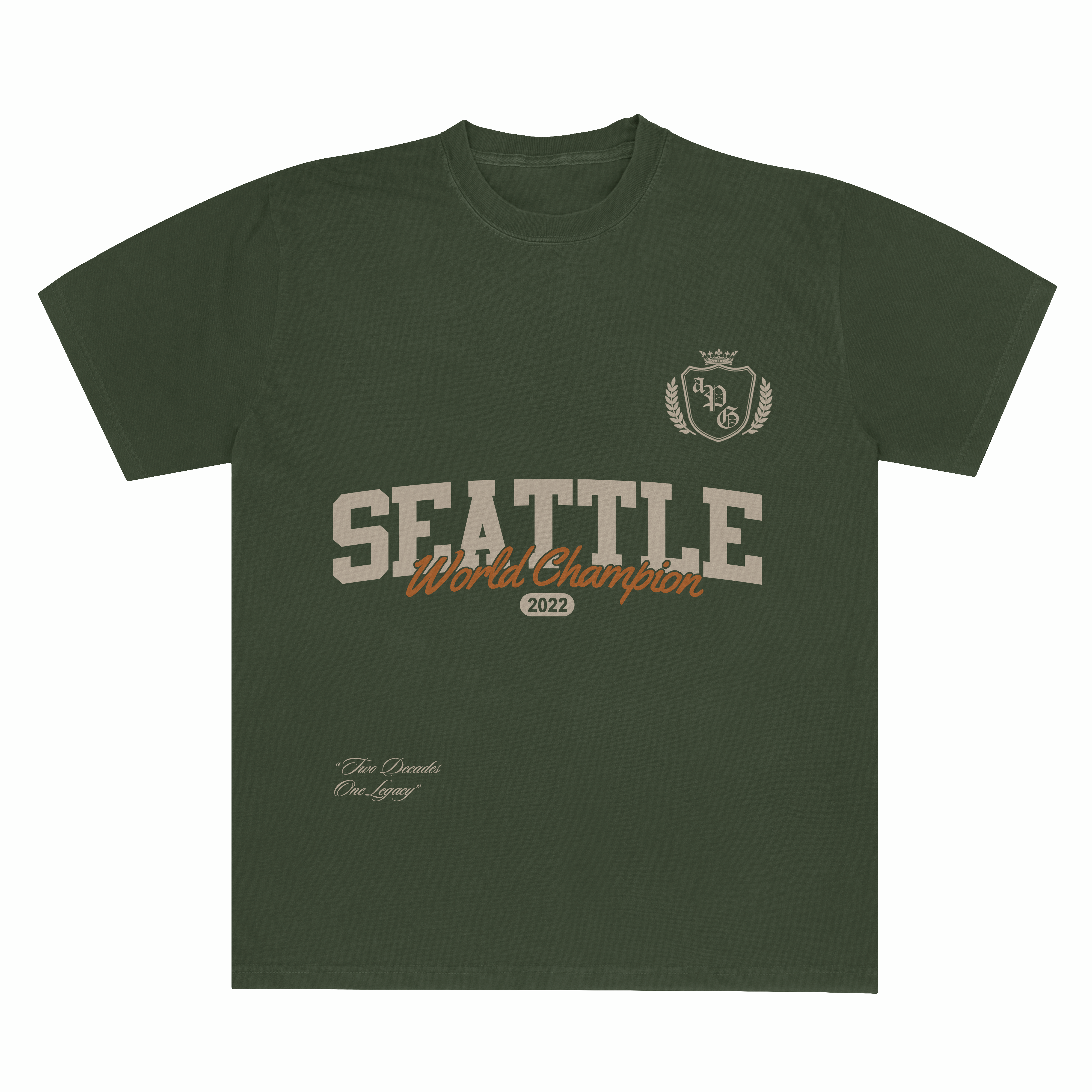 the front of aPG Seattle World Champion Tee
